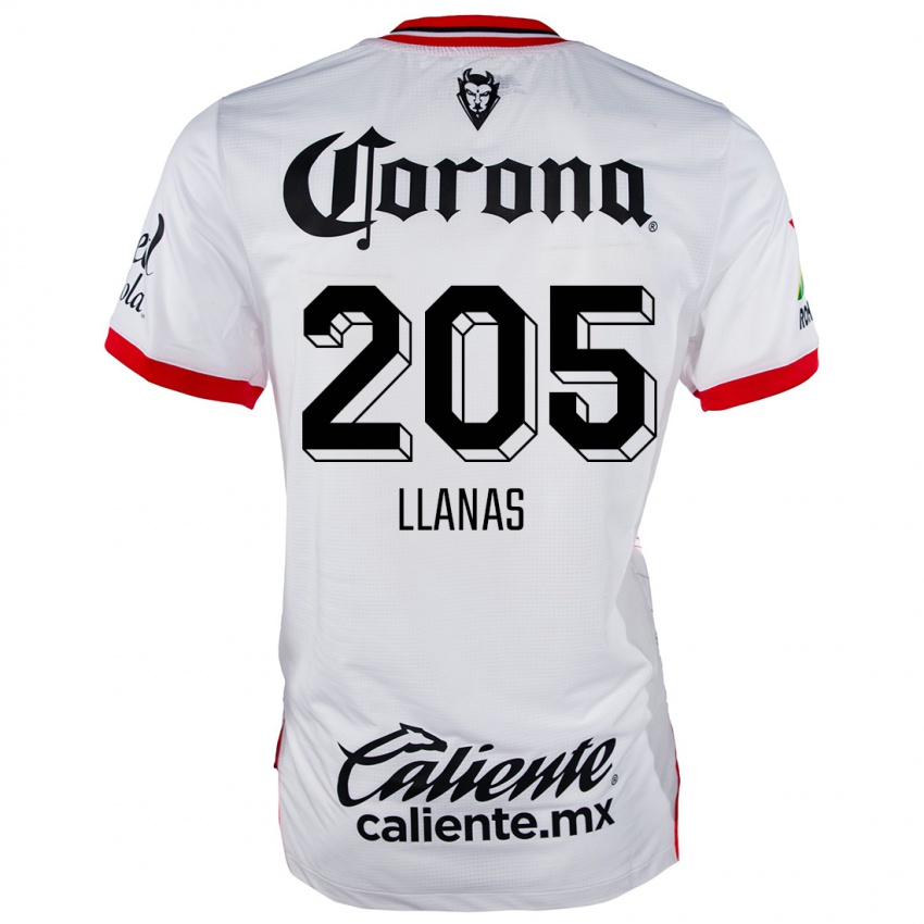 Niño Camiseta Emmanuel Llanas #205 Blanco Rojo 2ª Equipación 2024/25 La Camisa Argentina