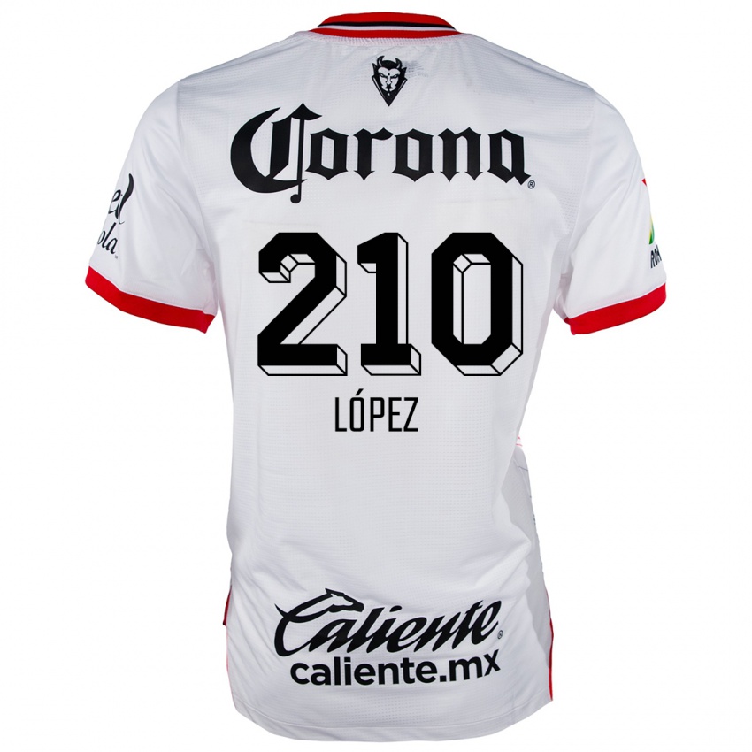 Niño Camiseta Juan López #210 Blanco Rojo 2ª Equipación 2024/25 La Camisa Argentina