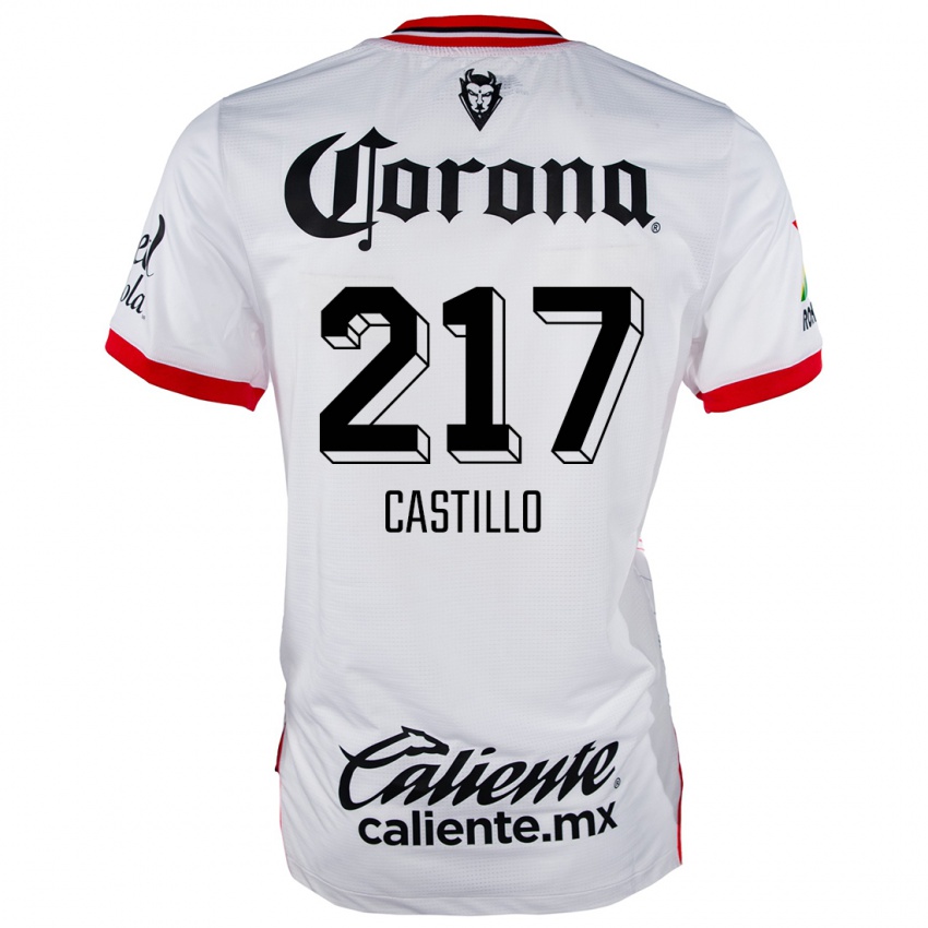 Niño Camiseta Klever Castillo #217 Blanco Rojo 2ª Equipación 2024/25 La Camisa Argentina