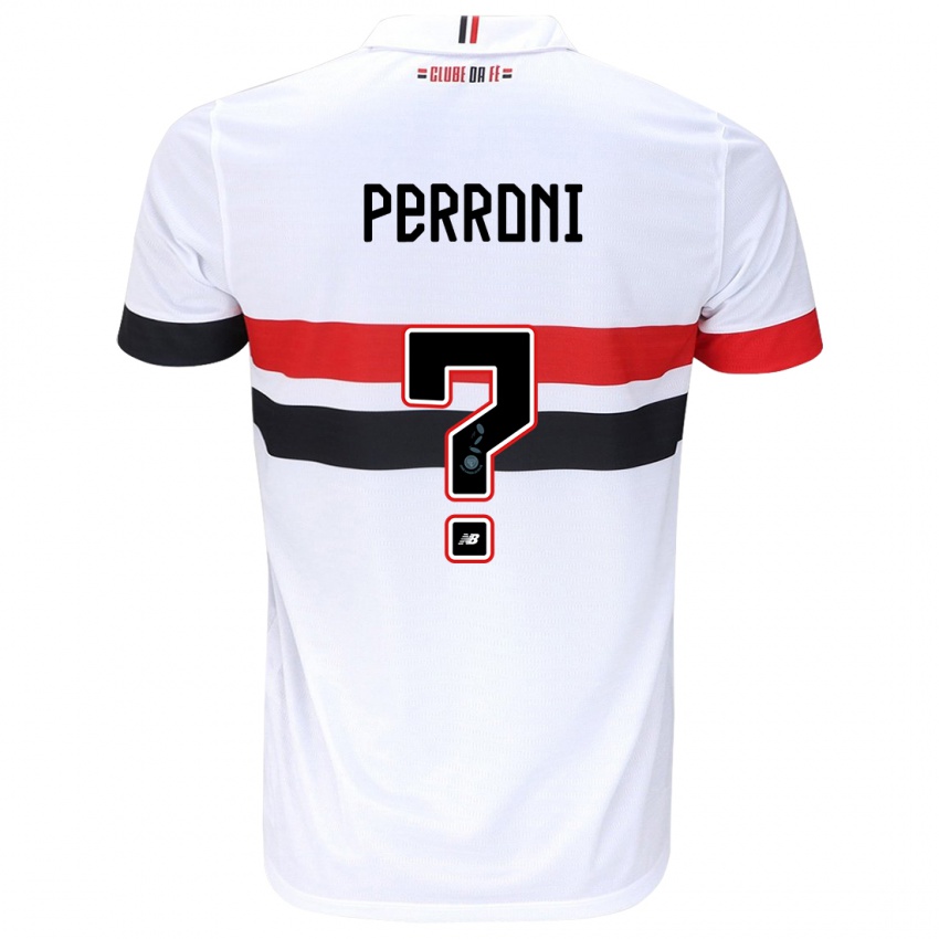 Hombre Camiseta Enzo Perroni #0 Blanco Rojo Negro 1ª Equipación 2024/25 La Camisa Argentina