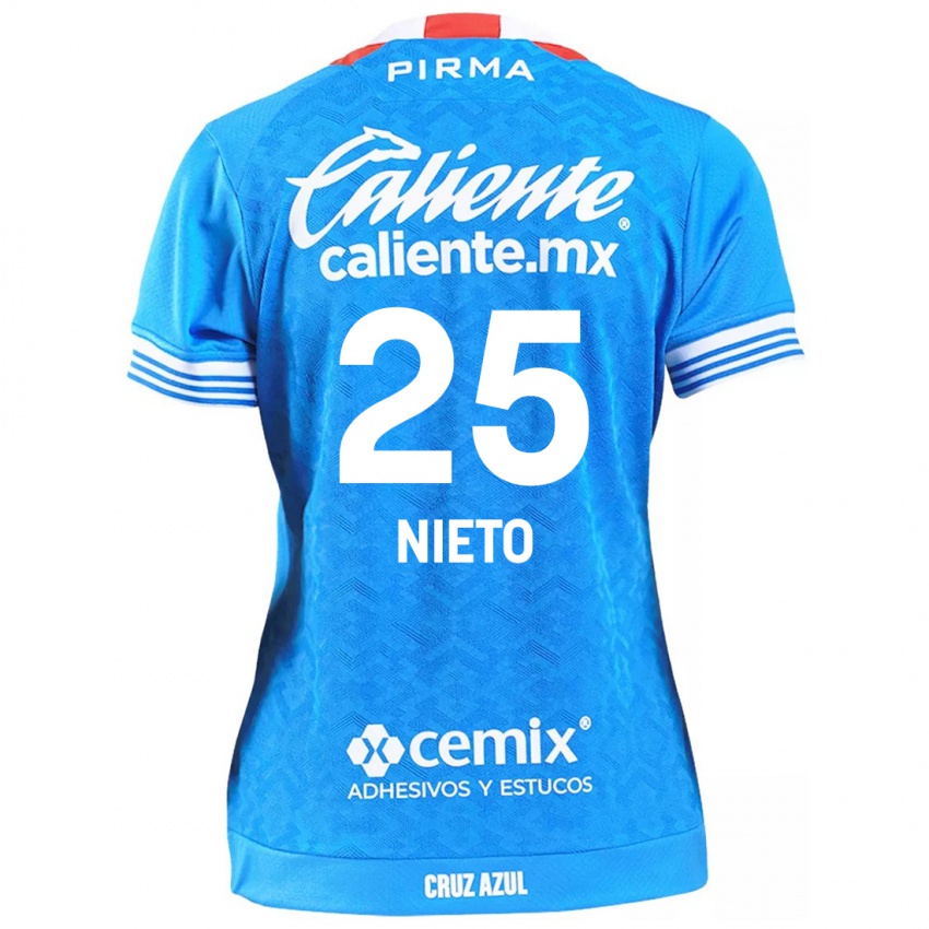 Hombre Camiseta Natsidieli Nieto #25 Cielo Azul 1ª Equipación 2024/25 La Camisa Argentina