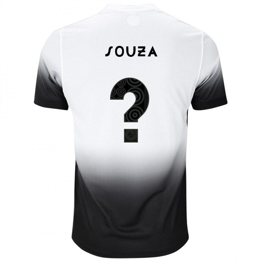 Hombre Camiseta Hugo Souza #0 Blanco Negro 1ª Equipación 2024/25 La Camisa Argentina