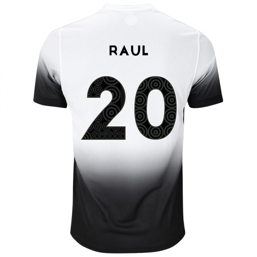 Hombre Camiseta Pedro Raul #20 Blanco Negro 1ª Equipación 2024/25 La Camisa Argentina