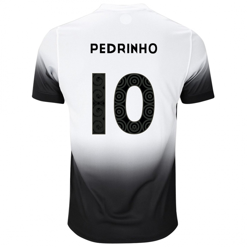 Hombre Camiseta Pedrinho #10 Blanco Negro 1ª Equipación 2024/25 La Camisa Argentina