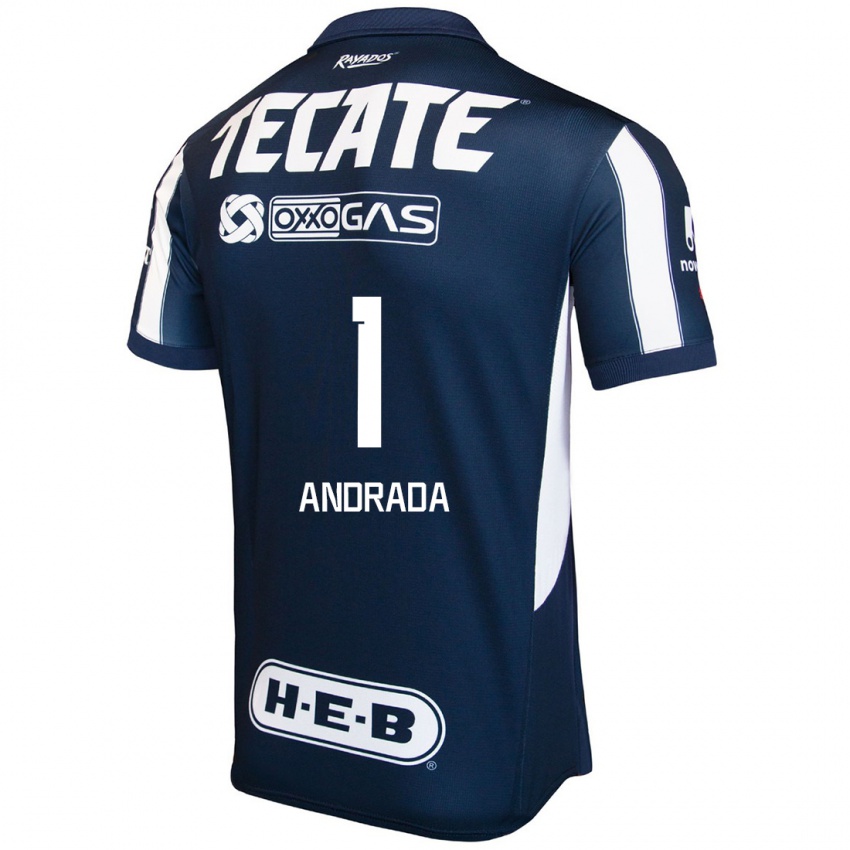 Hombre Camiseta Esteban Andrada #1 Azul Rojo Blanco 1ª Equipación 2024/25 La Camisa Argentina