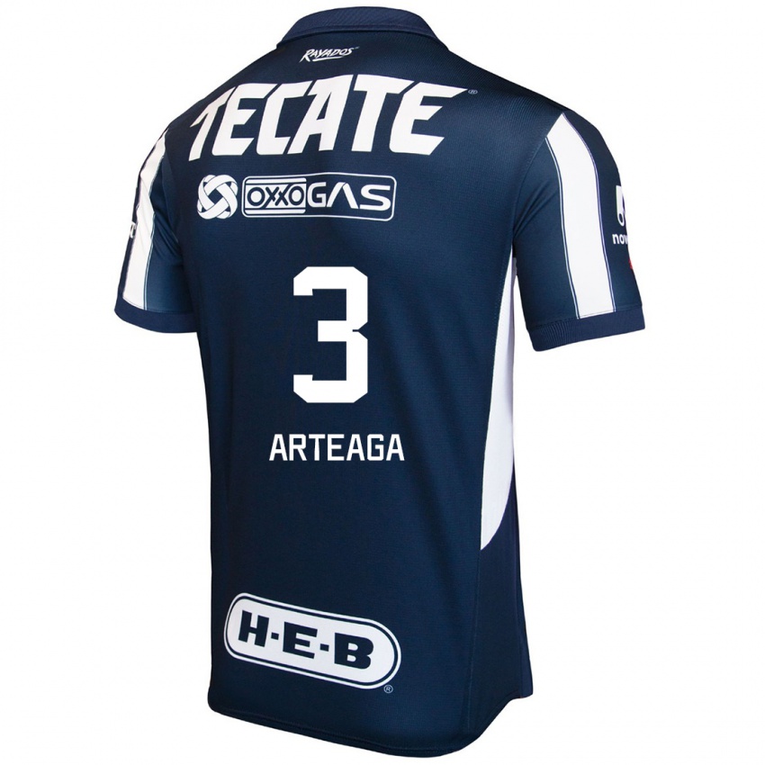 Hombre Camiseta Gerardo Arteaga #3 Azul Rojo Blanco 1ª Equipación 2024/25 La Camisa Argentina