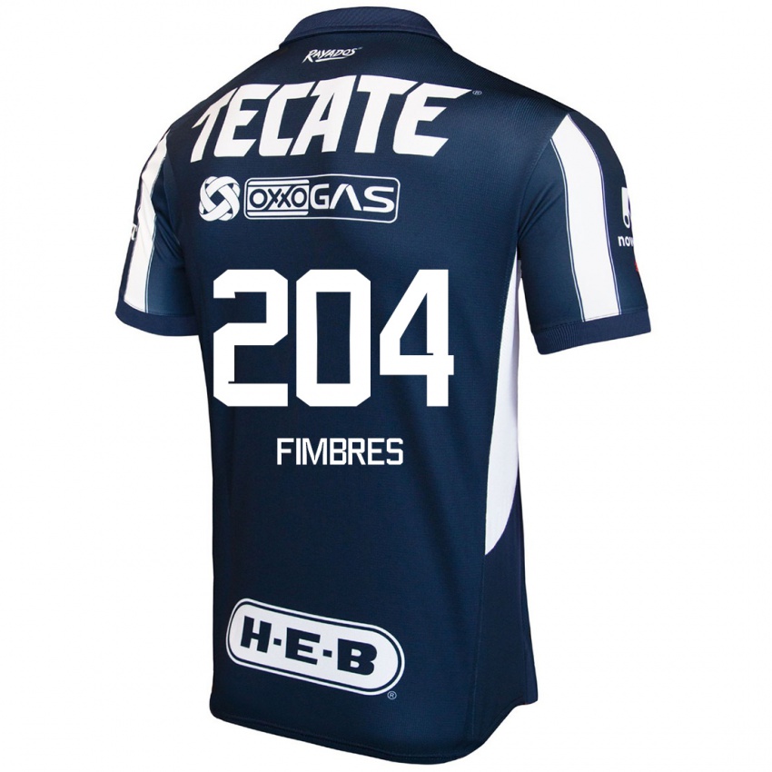 Hombre Camiseta Iker Fimbres #204 Azul Rojo Blanco 1ª Equipación 2024/25 La Camisa Argentina