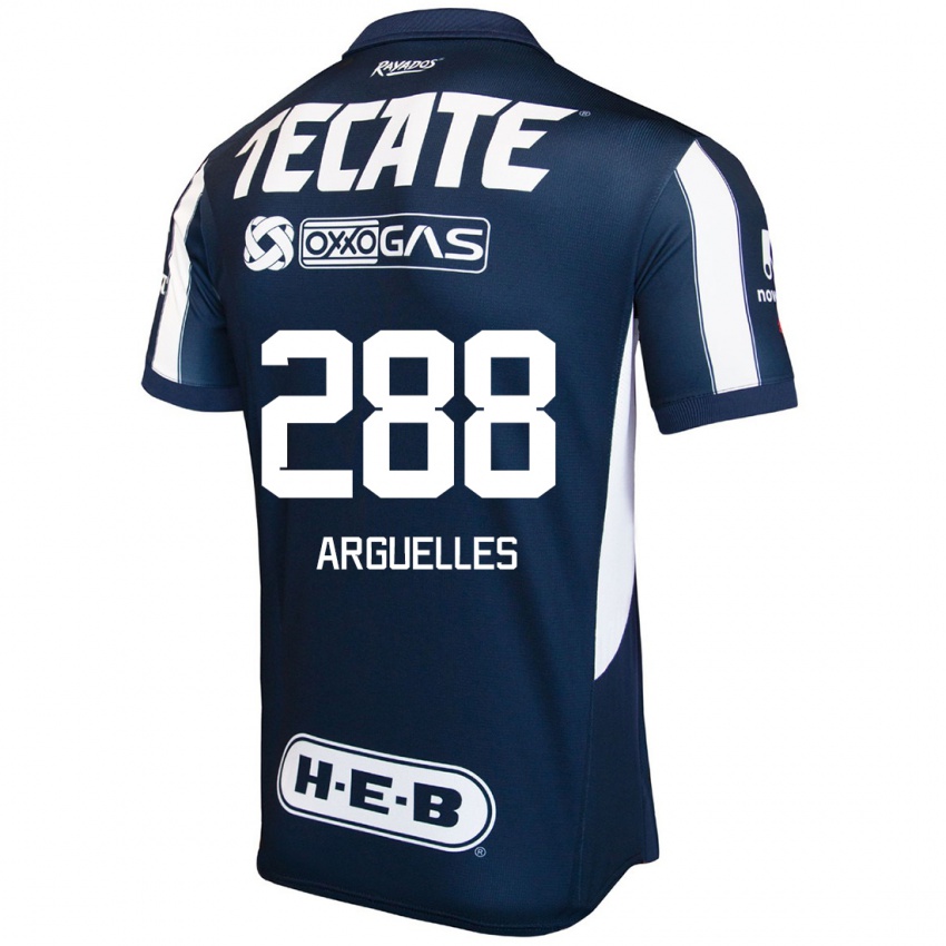 Hombre Camiseta Alfonso Arguelles #288 Azul Rojo Blanco 1ª Equipación 2024/25 La Camisa Argentina