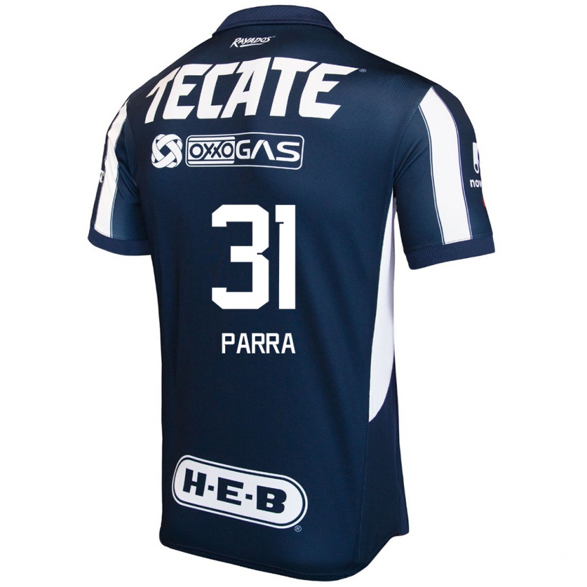 Hombre Camiseta Daniel Parra #31 Azul Rojo Blanco 1ª Equipación 2024/25 La Camisa Argentina