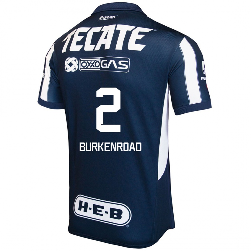 Hombre Camiseta Christina Burkenroad #2 Azul Rojo Blanco 1ª Equipación 2024/25 La Camisa Argentina