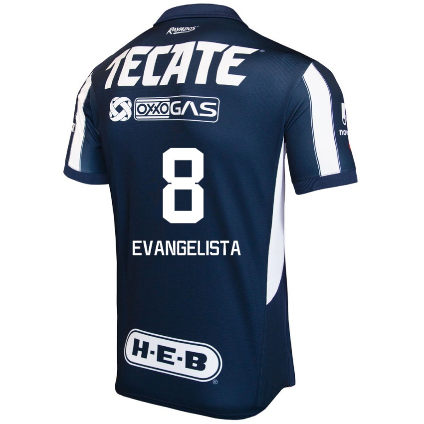 Hombre Camiseta Diana Evangelista #8 Azul Rojo Blanco 1ª Equipación 2024/25 La Camisa Argentina