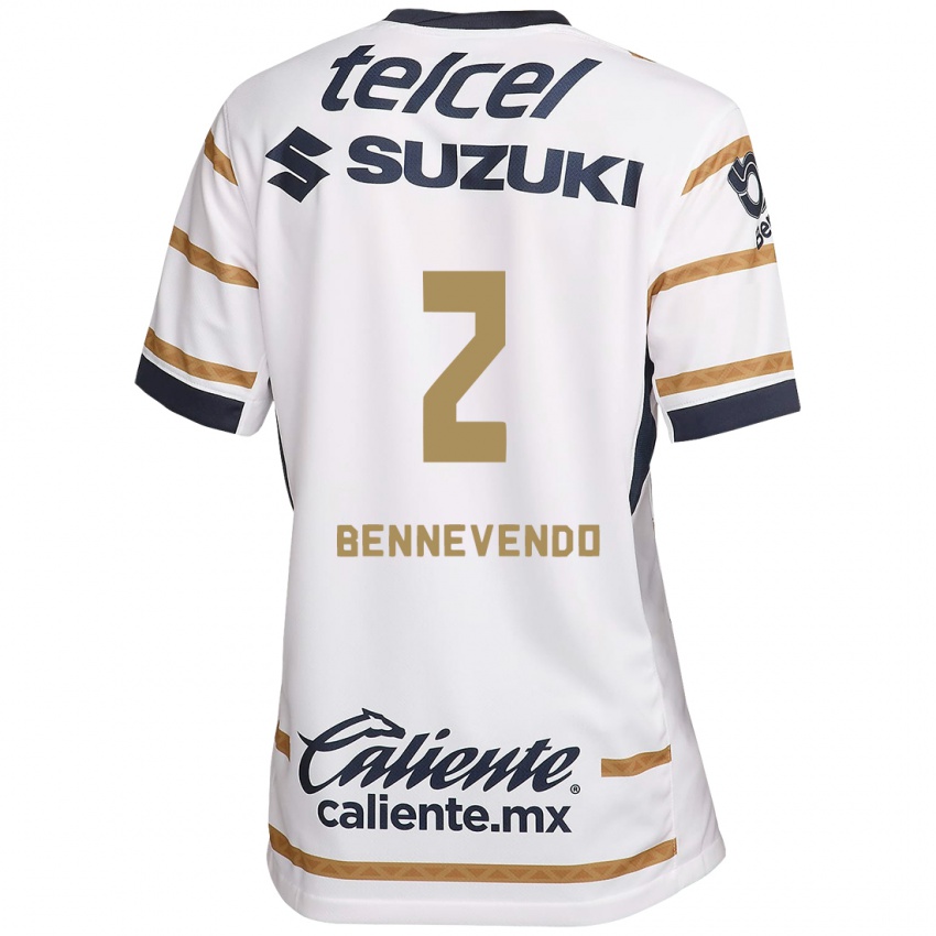 Hombre Camiseta Pablo Bennevendo #2 Obsidiana Blanca 1ª Equipación 2024/25 La Camisa Argentina