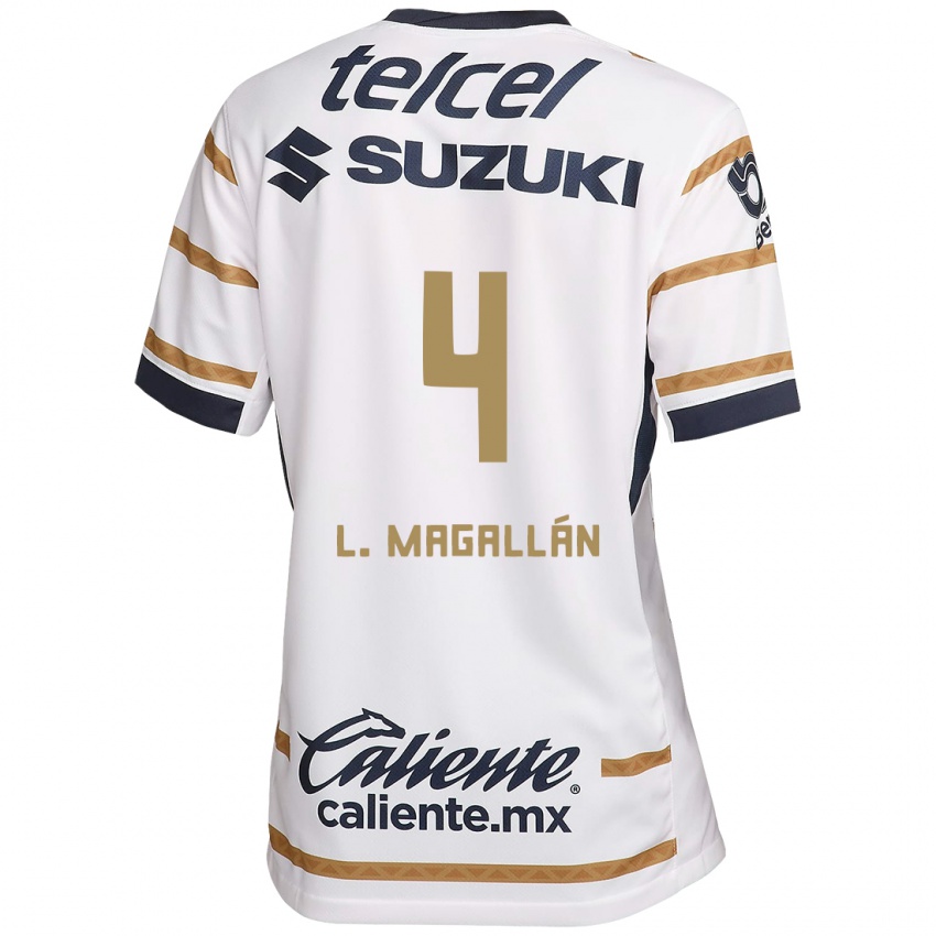 Hombre Camiseta Lisandro Magallan #4 Obsidiana Blanca 1ª Equipación 2024/25 La Camisa Argentina