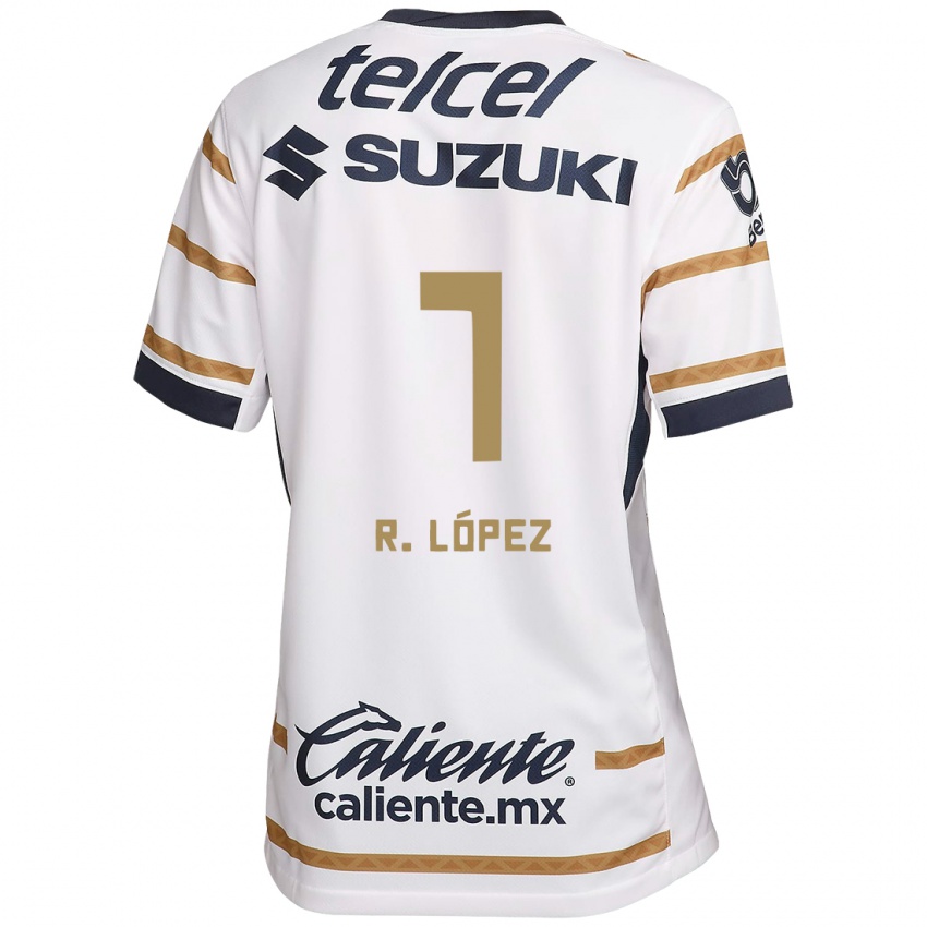 Hombre Camiseta Rodrigo López #7 Obsidiana Blanca 1ª Equipación 2024/25 La Camisa Argentina