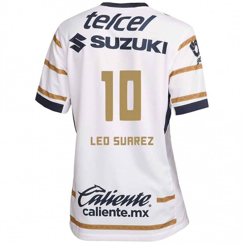 Hombre Camiseta Leo Suarez #10 Obsidiana Blanca 1ª Equipación 2024/25 La Camisa Argentina