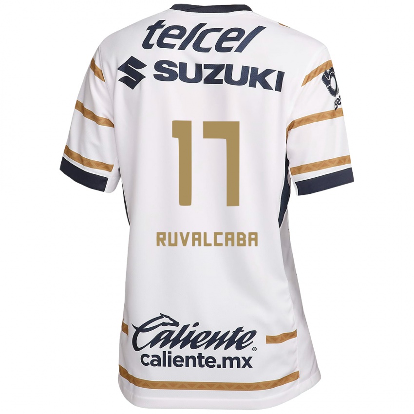 Hombre Camiseta Jorge Ruvalcaba #17 Obsidiana Blanca 1ª Equipación 2024/25 La Camisa Argentina