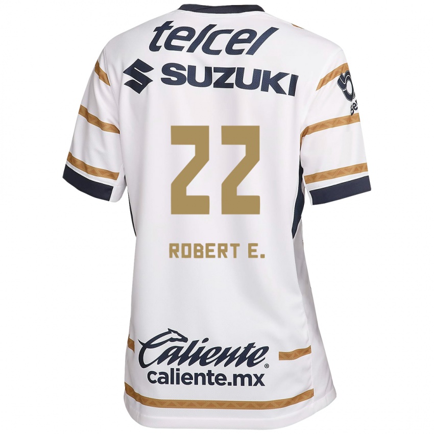 Hombre Camiseta Robert Ergas #22 Obsidiana Blanca 1ª Equipación 2024/25 La Camisa Argentina