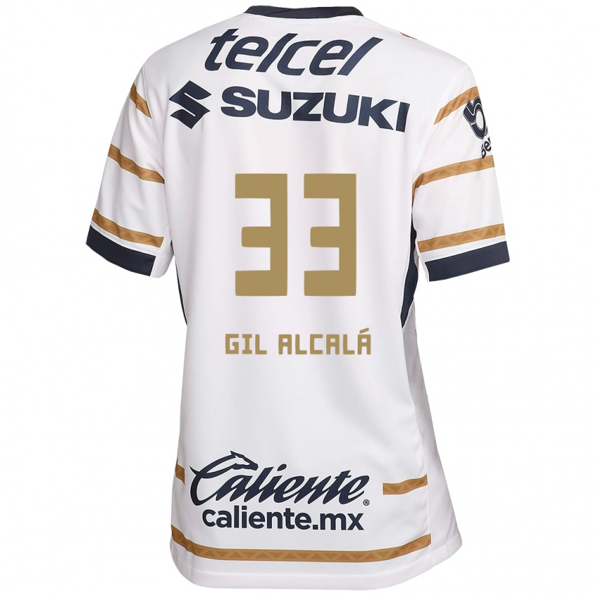 Hombre Camiseta Gil Alcala #33 Obsidiana Blanca 1ª Equipación 2024/25 La Camisa Argentina