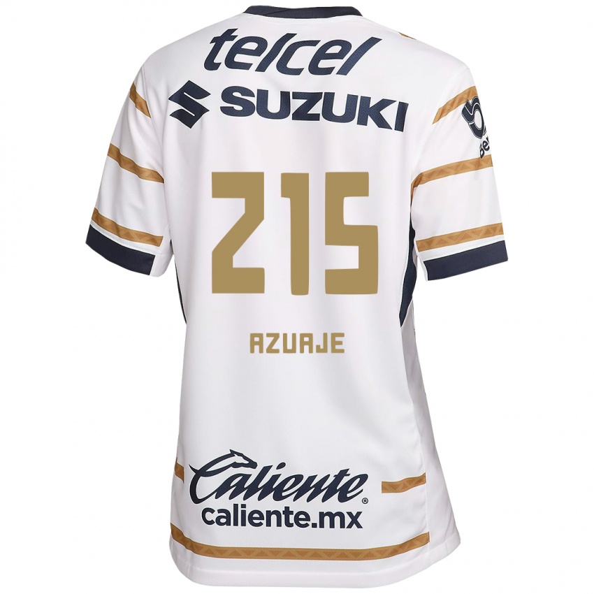 Hombre Camiseta Ángel Azuaje #215 Obsidiana Blanca 1ª Equipación 2024/25 La Camisa Argentina