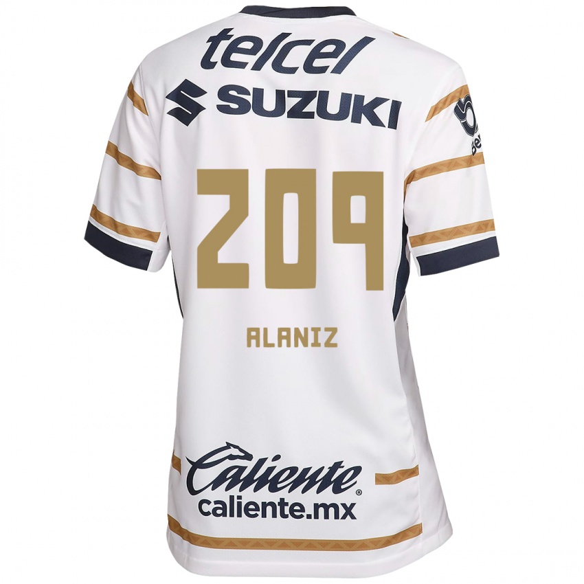 Hombre Camiseta Jorge Alaniz #209 Obsidiana Blanca 1ª Equipación 2024/25 La Camisa Argentina