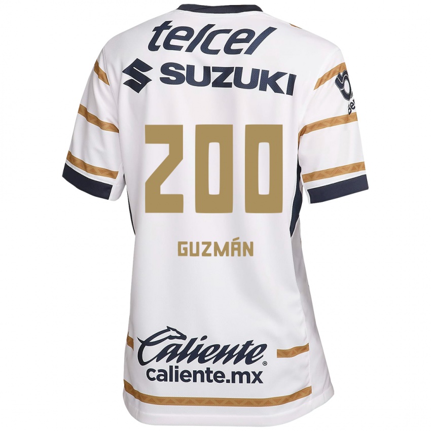 Hombre Camiseta Alan Guzmán #200 Obsidiana Blanca 1ª Equipación 2024/25 La Camisa Argentina