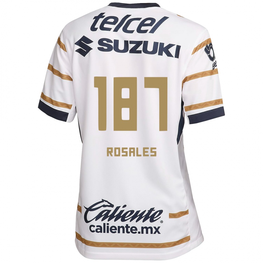 Hombre Camiseta Alonso Rosales #187 Obsidiana Blanca 1ª Equipación 2024/25 La Camisa Argentina