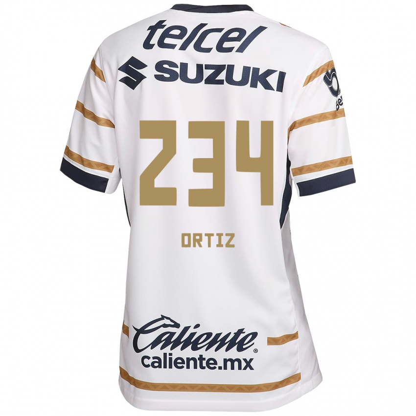 Hombre Camiseta Jorge Ortiz #234 Obsidiana Blanca 1ª Equipación 2024/25 La Camisa Argentina