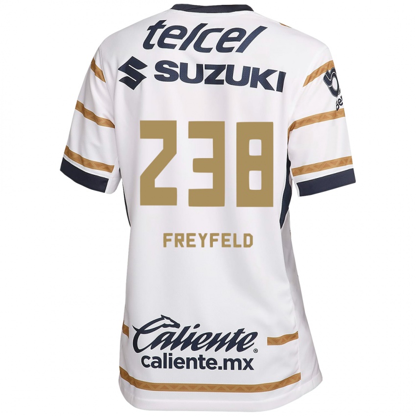 Hombre Camiseta Julián Freyfeld #238 Obsidiana Blanca 1ª Equipación 2024/25 La Camisa Argentina