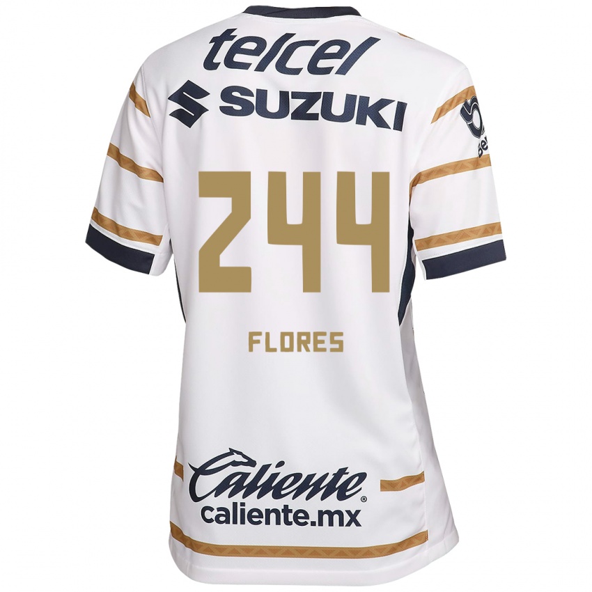 Hombre Camiseta Jonathan Flores #244 Obsidiana Blanca 1ª Equipación 2024/25 La Camisa Argentina