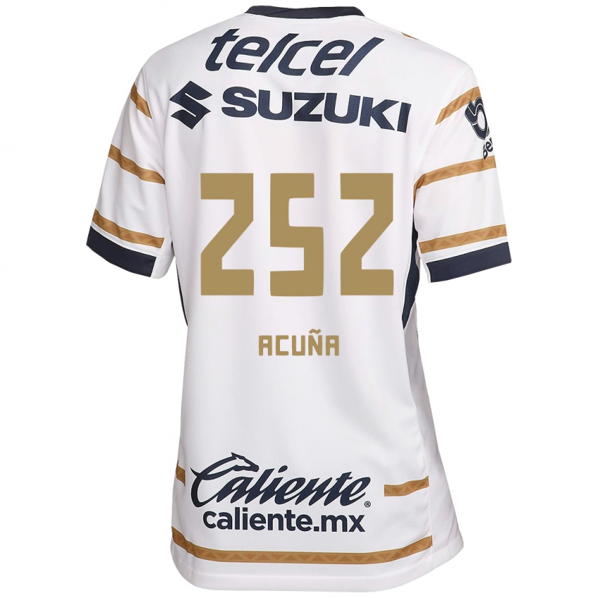 Hombre Camiseta José Acuña #252 Obsidiana Blanca 1ª Equipación 2024/25 La Camisa Argentina