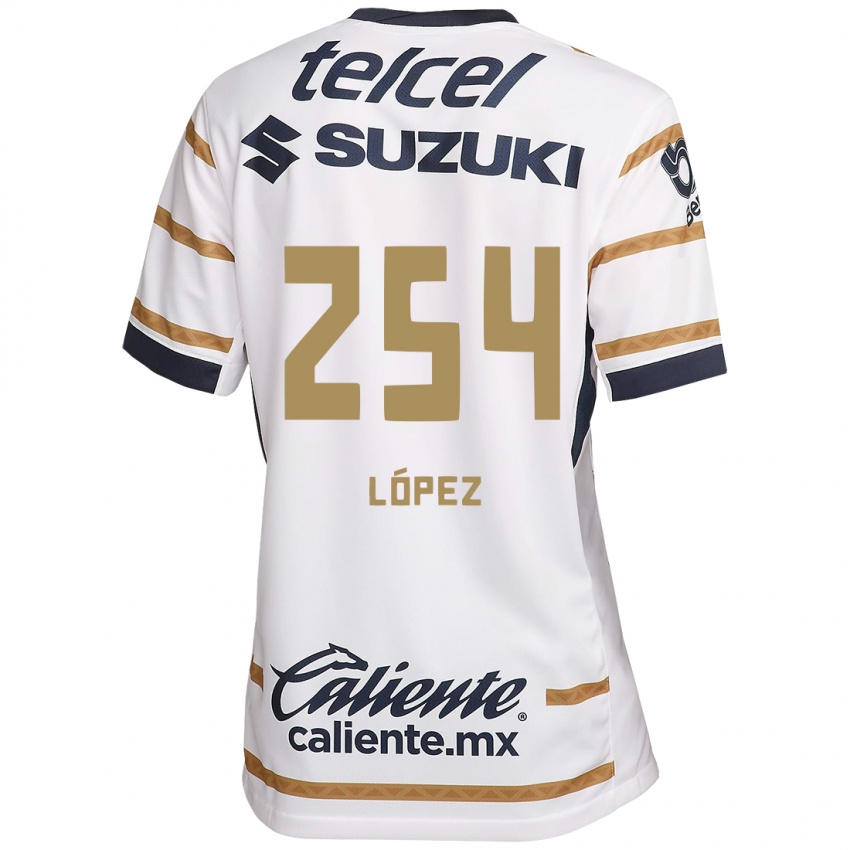 Hombre Camiseta Santiago López #254 Obsidiana Blanca 1ª Equipación 2024/25 La Camisa Argentina