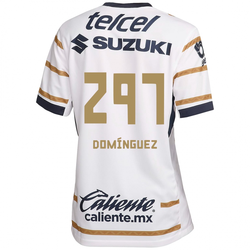 Hombre Camiseta Julio Dominguez #297 Obsidiana Blanca 1ª Equipación 2024/25 La Camisa Argentina