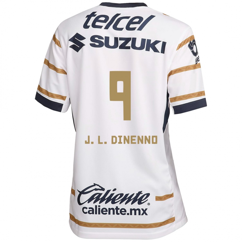 Hombre Camiseta Juan Dinenno #9 Obsidiana Blanca 1ª Equipación 2024/25 La Camisa Argentina