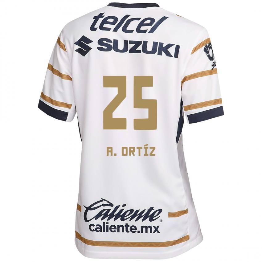 Hombre Camiseta Arturo Ortiz #25 Obsidiana Blanca 1ª Equipación 2024/25 La Camisa Argentina