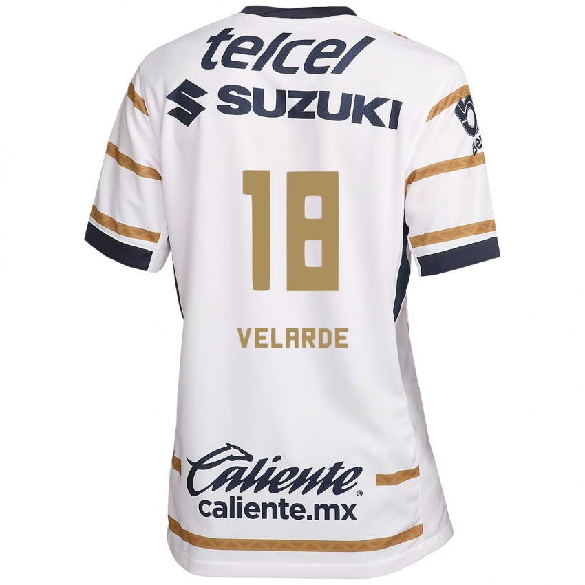 Hombre Camiseta Efrain Velarde #18 Obsidiana Blanca 1ª Equipación 2024/25 La Camisa Argentina