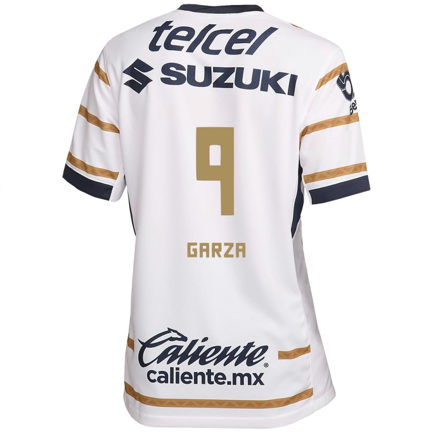 Hombre Camiseta Dinora Garza #9 Obsidiana Blanca 1ª Equipación 2024/25 La Camisa Argentina