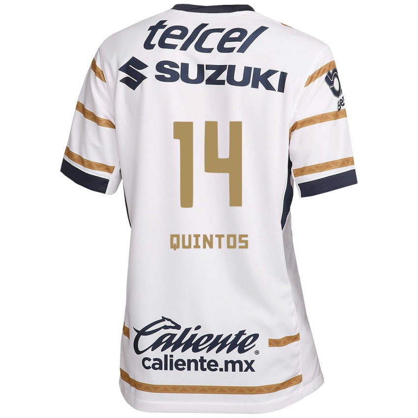 Hombre Camiseta Bibiana Quintos #14 Obsidiana Blanca 1ª Equipación 2024/25 La Camisa Argentina