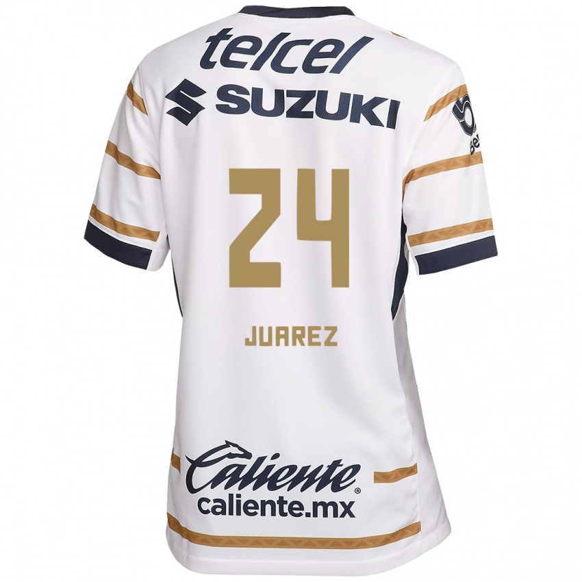 Hombre Camiseta Gabriela Juarez #24 Obsidiana Blanca 1ª Equipación 2024/25 La Camisa Argentina