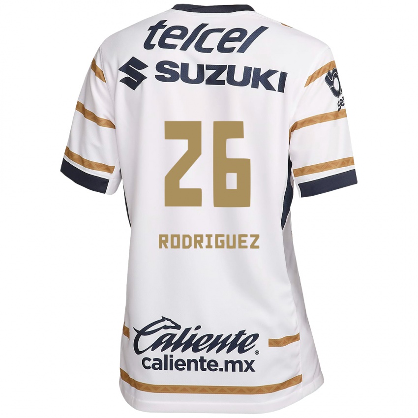 Hombre Camiseta Lucia Rodriguez #26 Obsidiana Blanca 1ª Equipación 2024/25 La Camisa Argentina