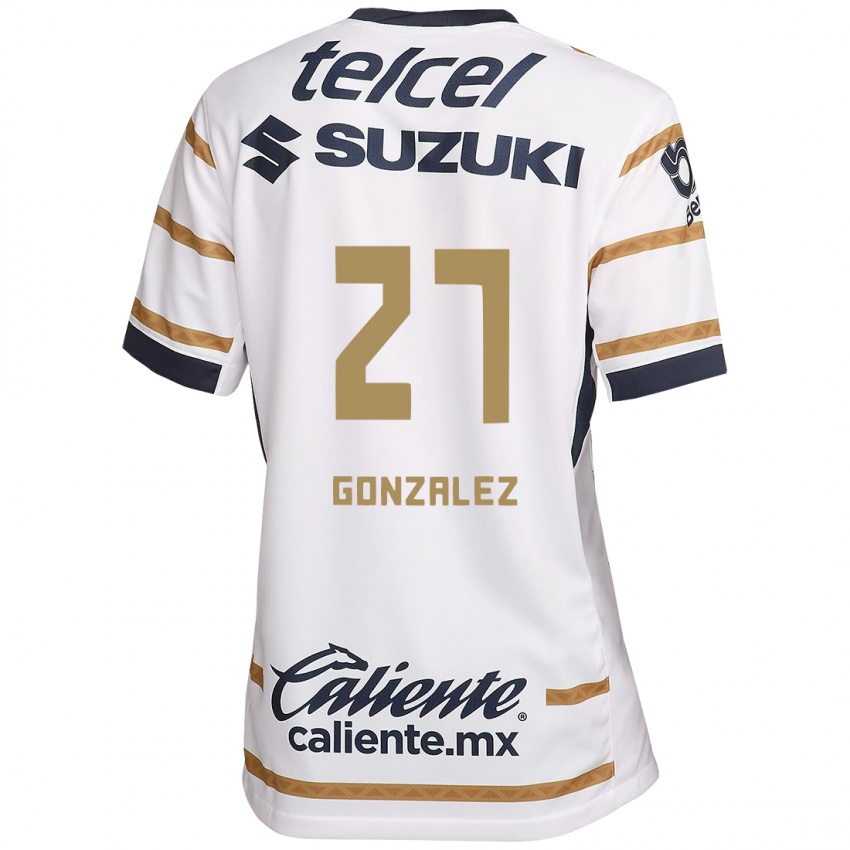 Hombre Camiseta Heidi Gonzalez #27 Obsidiana Blanca 1ª Equipación 2024/25 La Camisa Argentina