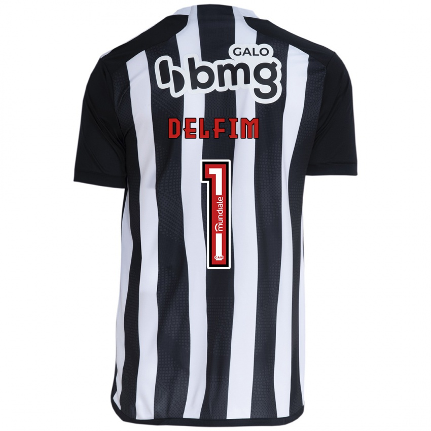 Hombre Camiseta Gabriel Delfim #1 Blanco Negro 1ª Equipación 2024/25 La Camisa Argentina