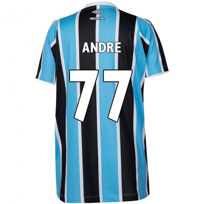 Hombre Camiseta André #77 Azul Negro Blanco 1ª Equipación 2024/25 La Camisa Argentina