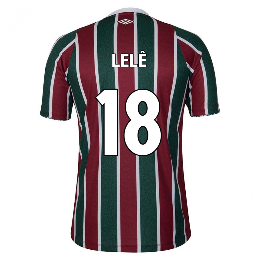 Hombre Camiseta Lelê #18 Verde Granate Blanco 1ª Equipación 2024/25 La Camisa Argentina