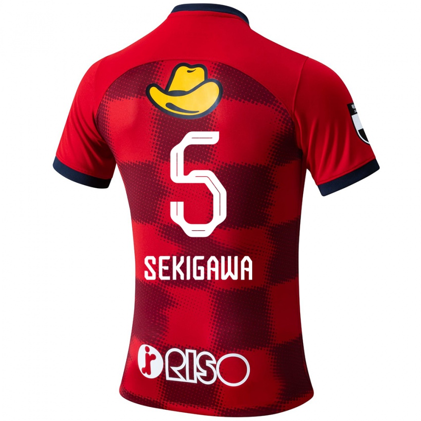 Hombre Camiseta Ikuma Sekigawa #5 Rojo Azul Blanco 1ª Equipación 2024/25 La Camisa Argentina