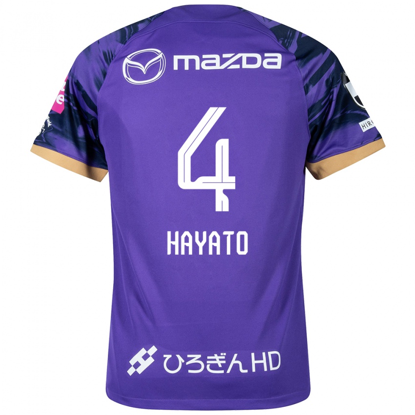 Hombre Camiseta Hayato Araki #4 Púrpura Blanco 1ª Equipación 2024/25 La Camisa Argentina