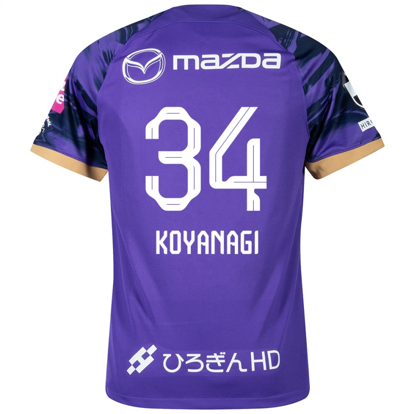 Hombre Camiseta Shu Koyanagi #34 Púrpura Blanco 1ª Equipación 2024/25 La Camisa Argentina