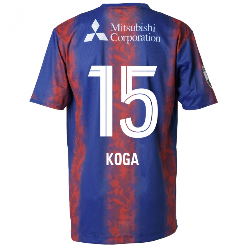 Hombre Camiseta Shun Koga #15 Azul Rojo 1ª Equipación 2024/25 La Camisa Argentina