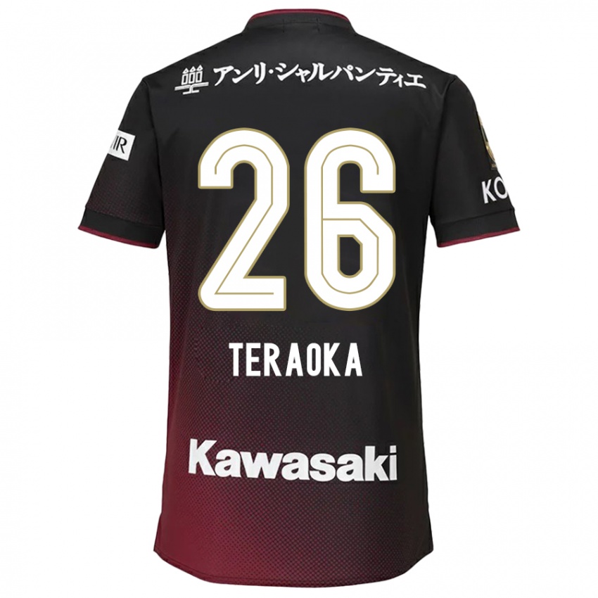 Hombre Camiseta Yuma Teraoka #26 Negro Rojo 1ª Equipación 2024/25 La Camisa Argentina