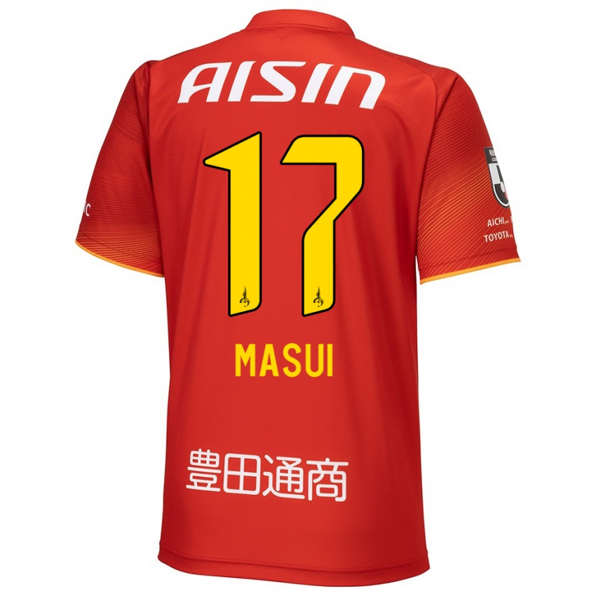 Hombre Camiseta Ken Masui #17 Rojo Blanco Amarillo 1ª Equipación 2024/25 La Camisa Argentina