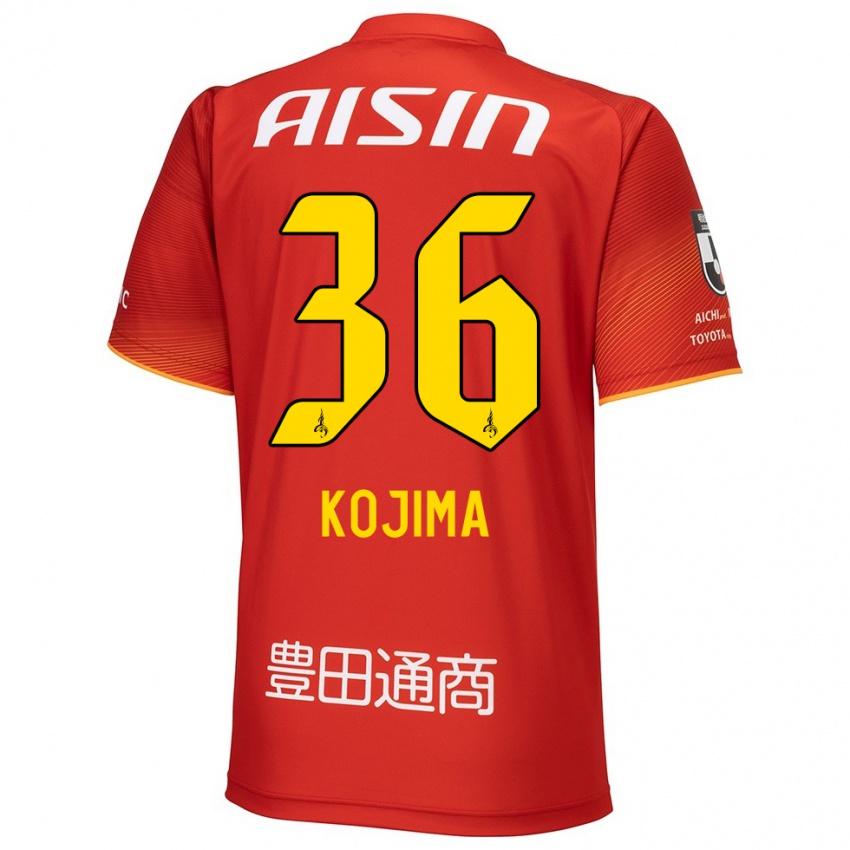 Hombre Camiseta Aoto Kojima #36 Rojo Blanco Amarillo 1ª Equipación 2024/25 La Camisa Argentina